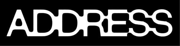White Address logo on a black background